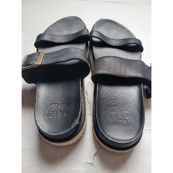 Sorel Women's Roaming Buckle Slide Sandals featuring a leather upper Size 8 - Picture 6 of 8